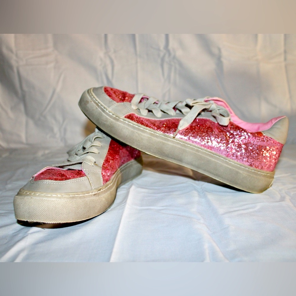 Sam Edelman Circus Pink Glitter Sneakers Women’s Size 10